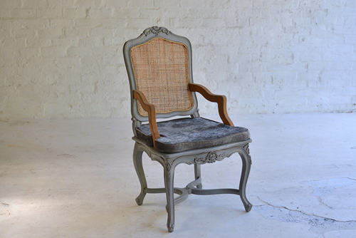 062 Chairs - Ornate French with grey velvet cushion